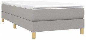 Estrutura de cama 100x200 cm tecido cinza-claro