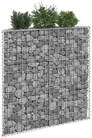 vidaXL Canteiro elevado/cesto gabião trapézio 100x20x100cm aço galvan.