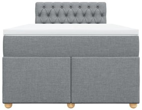 Cama com molas/colchão 120x200 cm tecido cinza-claro