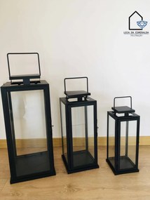 Lanternas | Metal Preto - 19x19x45CM