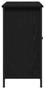 Aparador Carvalho Preto 100x35x70 cm Madeira Engenharia e Aço