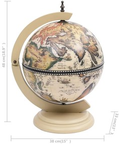 Garrafeira de mesa em forma de globo madeira de eucalipto branco