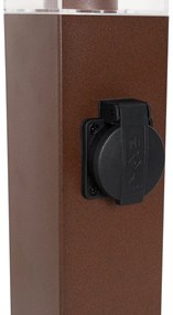 Candeeiro de exterior castanho ferrugem 45 cm com tomada IP44 - Malios Design,Moderno