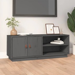 vidaXL Móvel de TV 105x34x40 cm madeira de pinho maciça cinzento