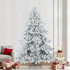 vidaXL Árvore de Natal Artificial Moderna Hasteada com Neve Flocada