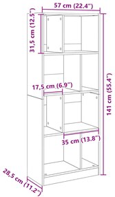 Estante 57x28,5x141 cm derivados de madeira carvalho fumado