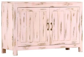 vidaXL Aparador 110x35x70 cm madeira de mangueira maciça rosa-claro
