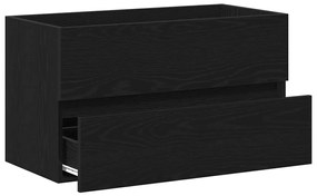 Armário de Pia Carvalho Preto 80x38.5x45 cm Madeira Engenharia