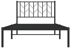 Estrutura de cama com cabeceira 100x190 cm metal preto