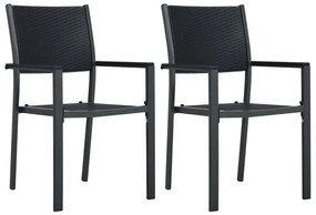 3 pcs conjunto de jantar para jardim preto
