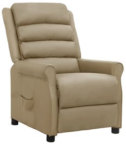 vidaXL Poltrona reclinável couro artificial cor cappuccino