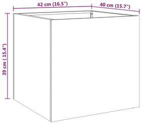 Vasos/floreiras 2 pcs 42x40x39 cm aço inoxidável prateado