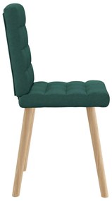 Cadeiras de jantar 6 pcs tecido verde-escuro