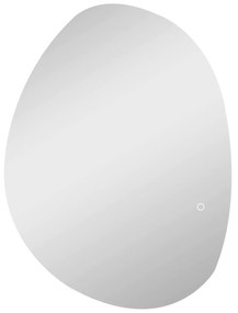 HOMCOM Espelho de Casa de Banho LED 3 Cores de Luz Brilho Regulável Função Anti Embaciamento Função Memória IP44 80x60 cm Prata