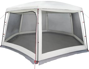 Tenda para piscina c/ mosca amovível e paredes de rede cinzento
