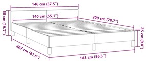 Estrutura de cama c/ cabeceira sem colchão 140x200 cm branco