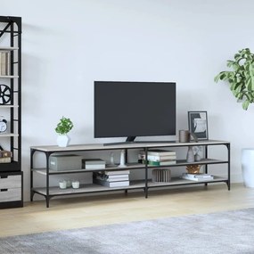 vidaXL Móvel p/ TV 200x30x50cm derivados madeira/metal cinzento sonoma
