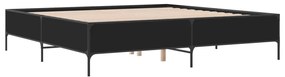 Estrutura de cama 200x200 cm derivados de madeira/metal preto
