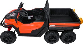 Carro elétrico para Crianças Farmer 2 lugares 24V 4x4 Truck X-POWER, Rodas de espuma EVA, Assento Couro ecológico Laranja