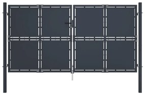 vidaXL Portão de jardim 300x125 cm aço antracite