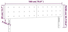 Cabeceira de cama c/ luzes LED tecido 180x5x78/88 cm castanho