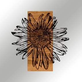 Acessório Decorativo de Parede Daisy – Preto e Nogueira – 56 x 58 cm