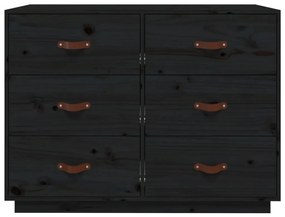 Aparador 100x40x75 cm madeira de pinho maciça preto
