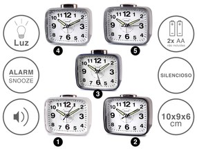 Despertador Timemark Analogico Plástico Multicor 10X9X6cm