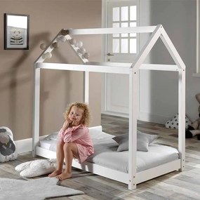 Cama criança Casa CABANE (70x140cm) + Estrado Branca