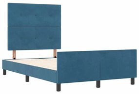 Cama vidaXL Azul Escuro 120x200 cm Veludo