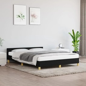 Estrutura de cama c/ cabeceira 140x200 cm tecido preto