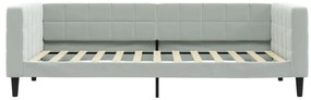 Sofá-cama 90x200 cm veludo cinzento-claro