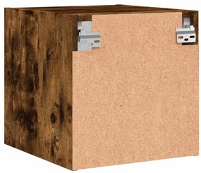 Mesa de cabeceira c/ porta de vidro 35x37x35 cm carvalho fumado