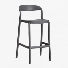 Pack De 4 Bancos Altos Empilháveis Em Polipropileno Brenza Cinza Grafito & ↑65 Cm - Sklum