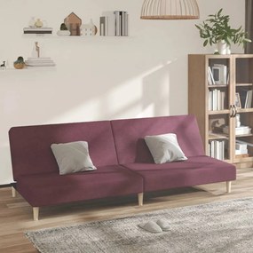 vidaXL Sofá-cama de 2 lugares tecido roxo