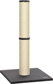 PawHut Arranhador para Gatos Leve Alto 80 cm com Corda de Sisal e Base em Aglomerado e Pelúcia, Cinza Escuro | Aosom Portugal