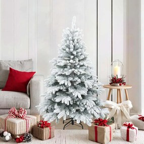 vidaXL Árvore de Natal Artificial Moderna Hasteada com Neve Flocada