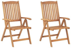Conjunto de 2 cadeiras de madeira clara para jardim JAVA Beliani