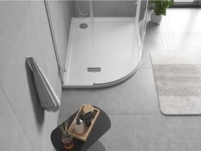 Mexen Flow Base de duche semicircular assimétrico slim direito 90 x 80 cm, branco brilho - 46Q108090R