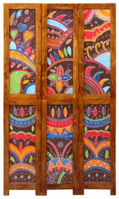 Divisor de Ambiente 3 Painéis Castanho Mel 35x1.5x160 cm Madeira Sólid