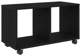 Mesa de Apoio vidaXL com Rodas Preto Carvalho 72x33x42,5 cm Madeira En