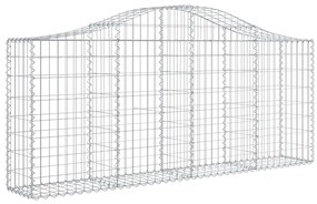 Cestos gabião arqueados 4 pcs 200x30x80/100cm ferro galvanizado