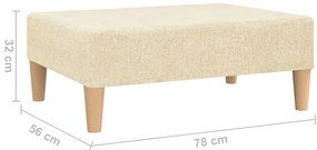 Apoio de pés tecido 78x56x32 cor creme