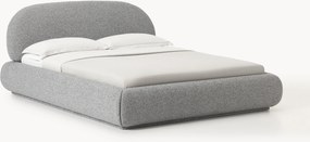 Cama estofada em bouclé com arrumação Alba