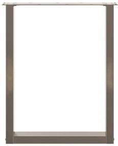 Pés para mesa de jantar em formato de U, 2 peças, aço natural, 70x(72-