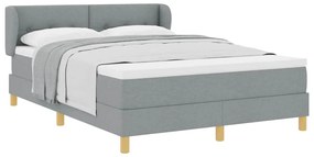Cama Box Spring vidaXL com Colchão - Cinza Claro, 160x200 cm, Tecido