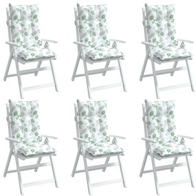 Almofadões p/ cadeira encosto alto 6 pcs tecido oxford folhas