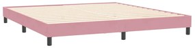 Cama com molas colchão 200x210 cm veludo rosa