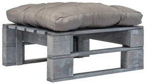 vidaXL Otomana de paletes com almofadão cinzento madeira cinzenta