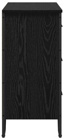 Baú de Gavetas Carvalho Preto 91x35.5x74.5 cm Madeira Engenheirada